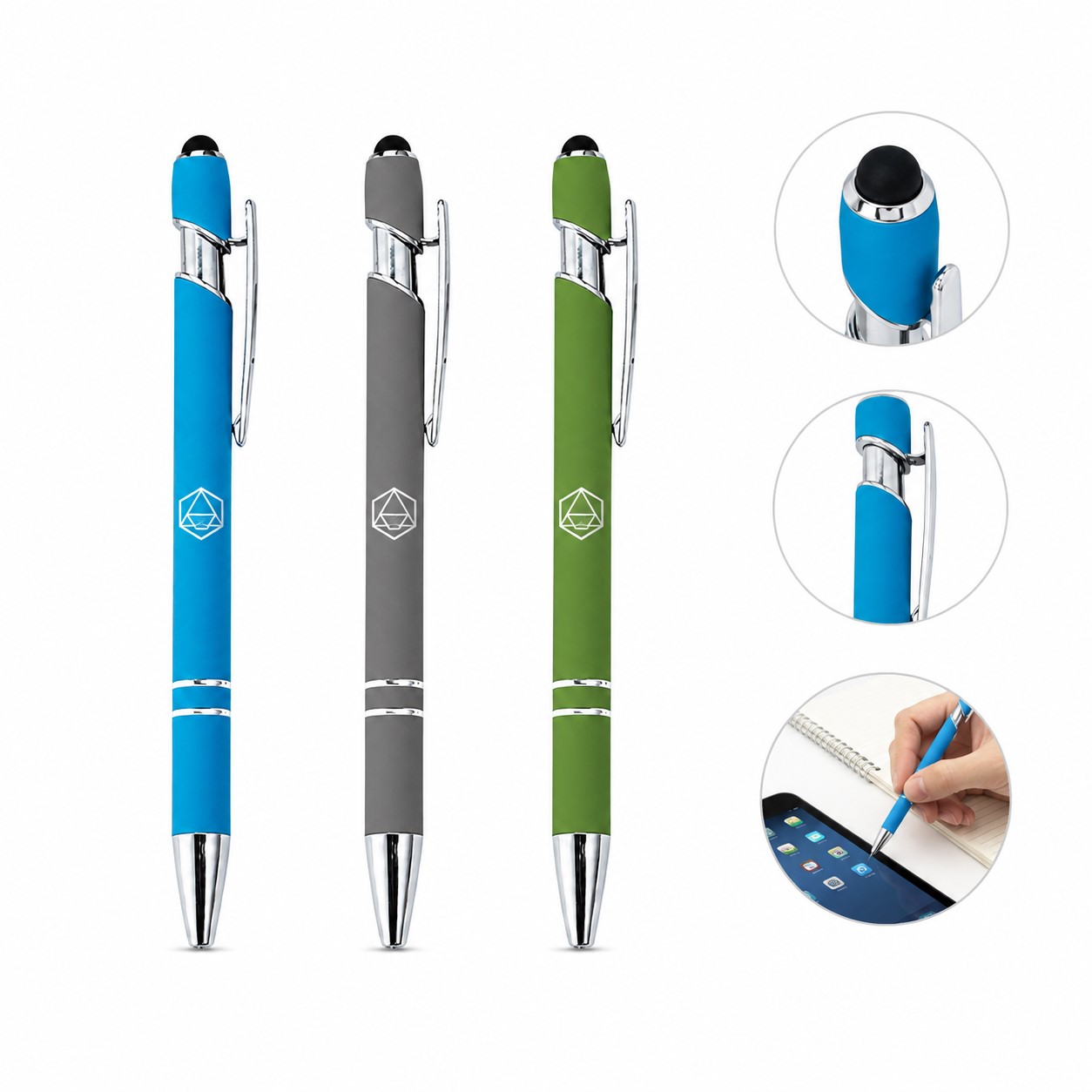 Slim Plastic Retractable Gel Stylus Pen