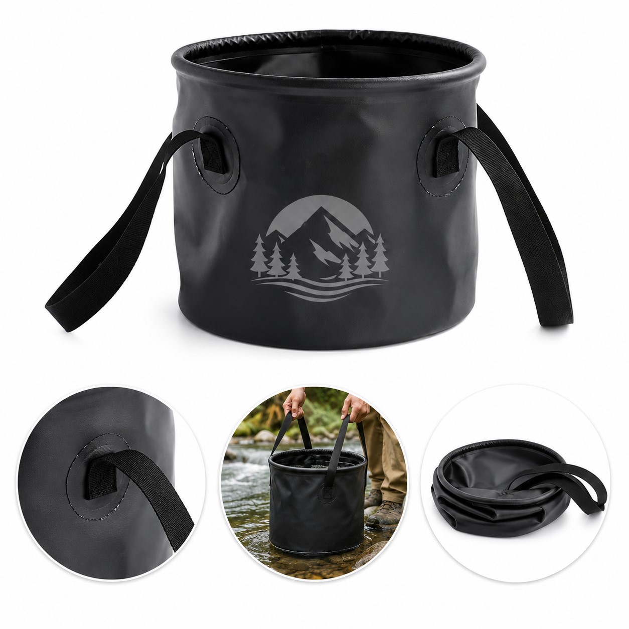 Portable 10 Liter PVC Collapsible Bucket