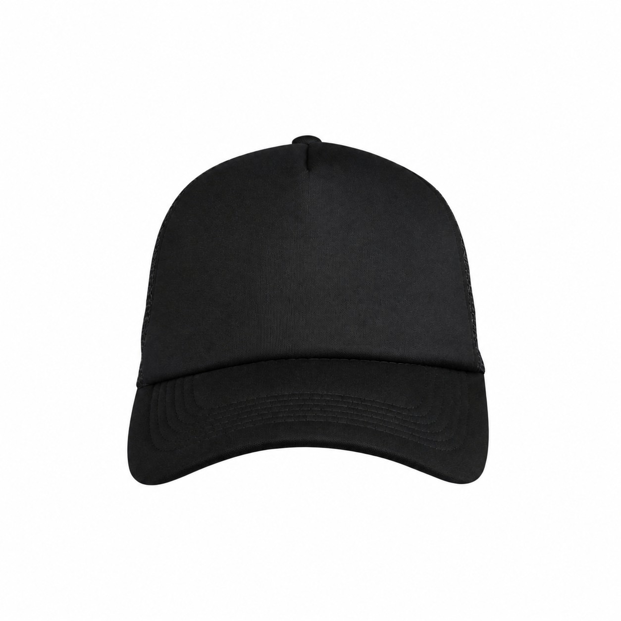 22.8-Inch Five-Panel Foam Trucker Cap — Black