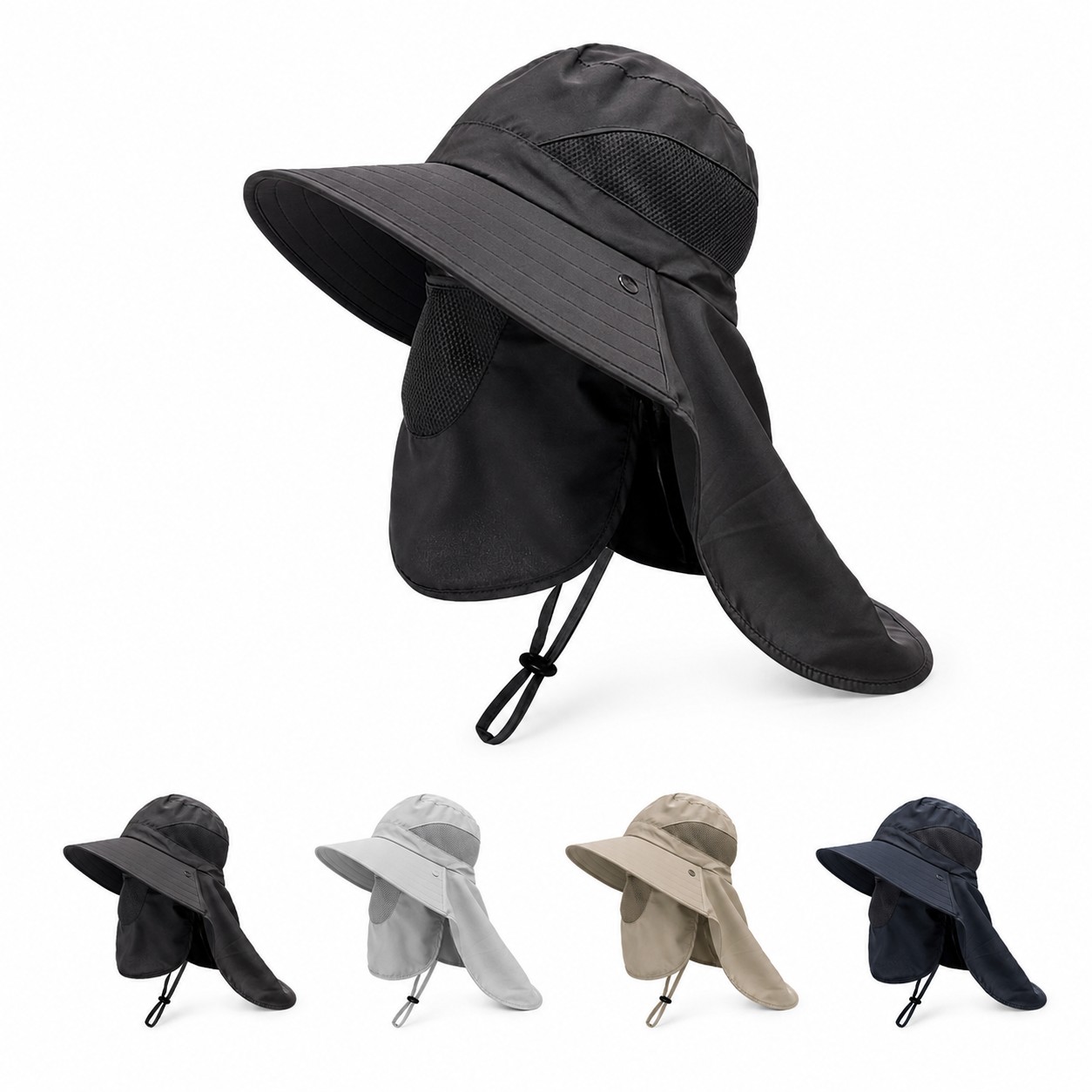 Polyester Neck Flap Fishing Hat