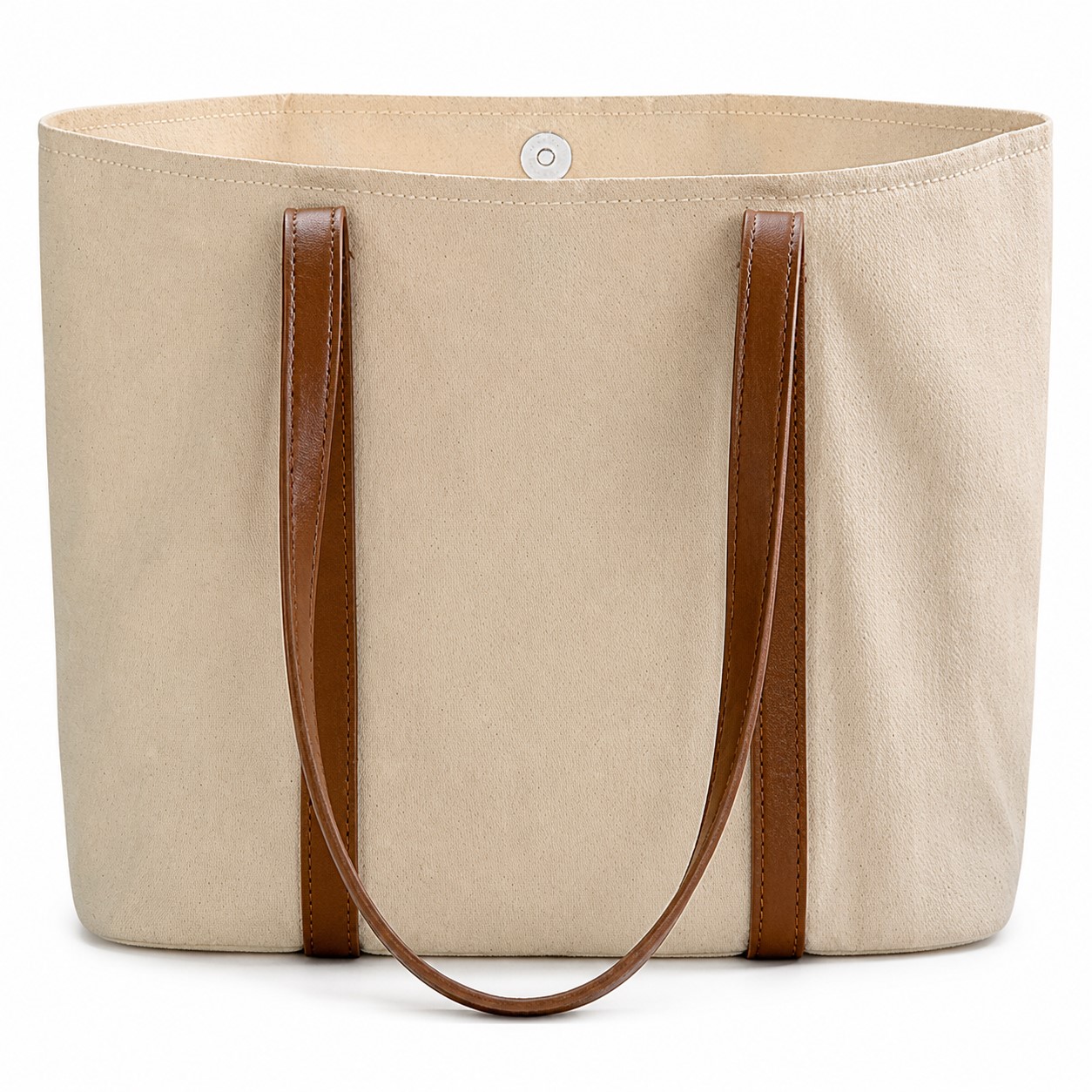 Canvas Snap Tote With Long Shoulder Straps — view 2