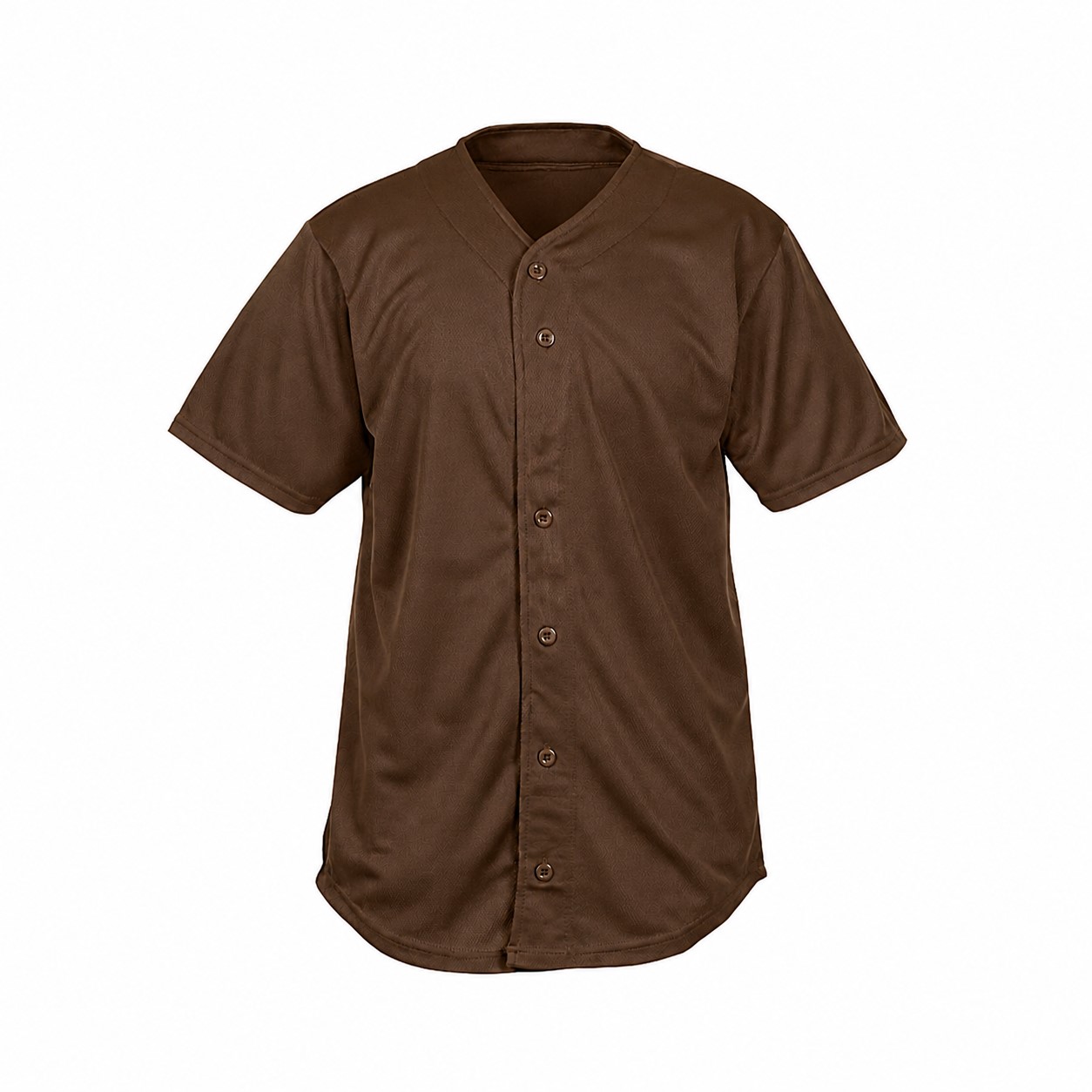 Mesh Full Button Baseball Jersey — Brown