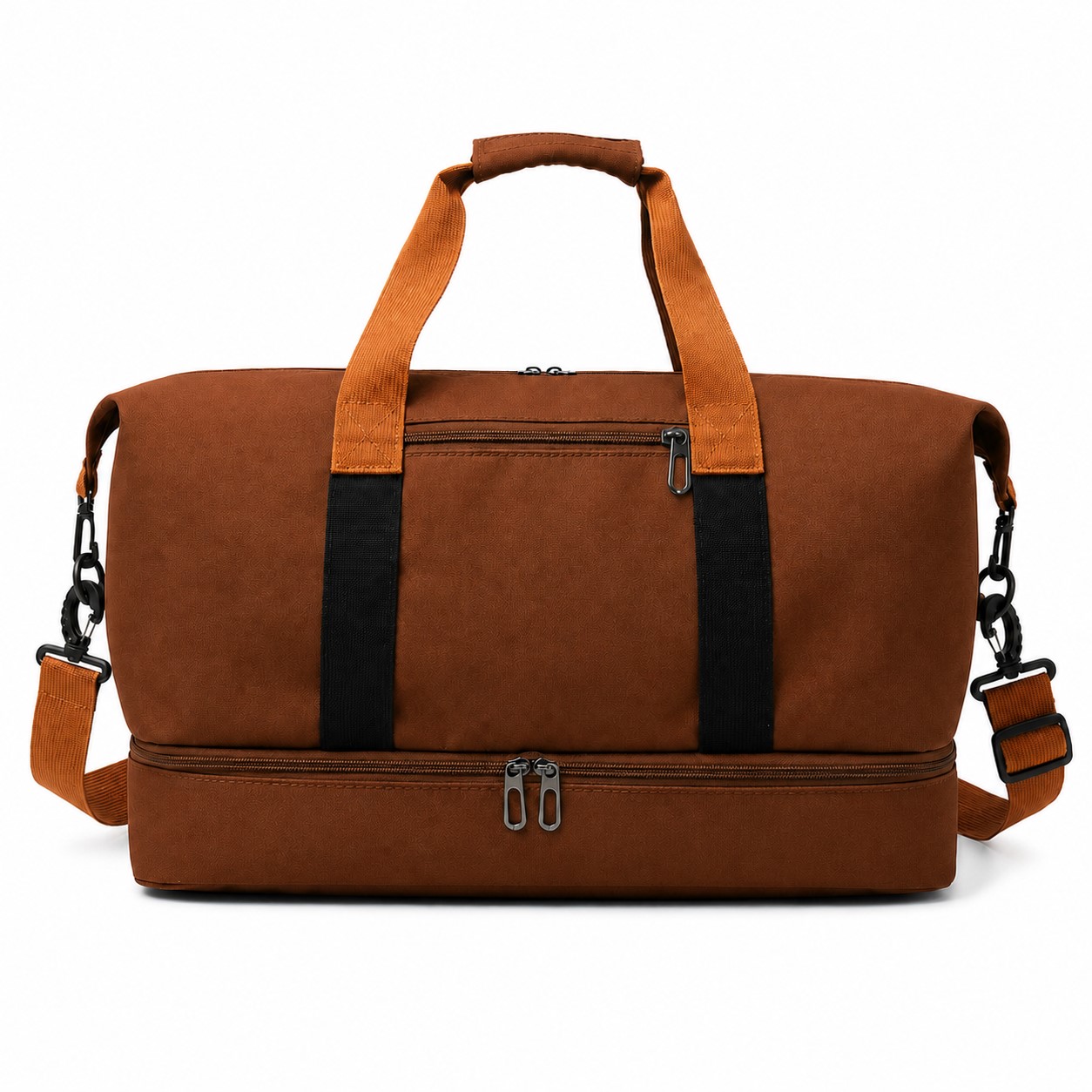 18.1-Inch Shoe Compartment Duffel Bag — Copper Brown