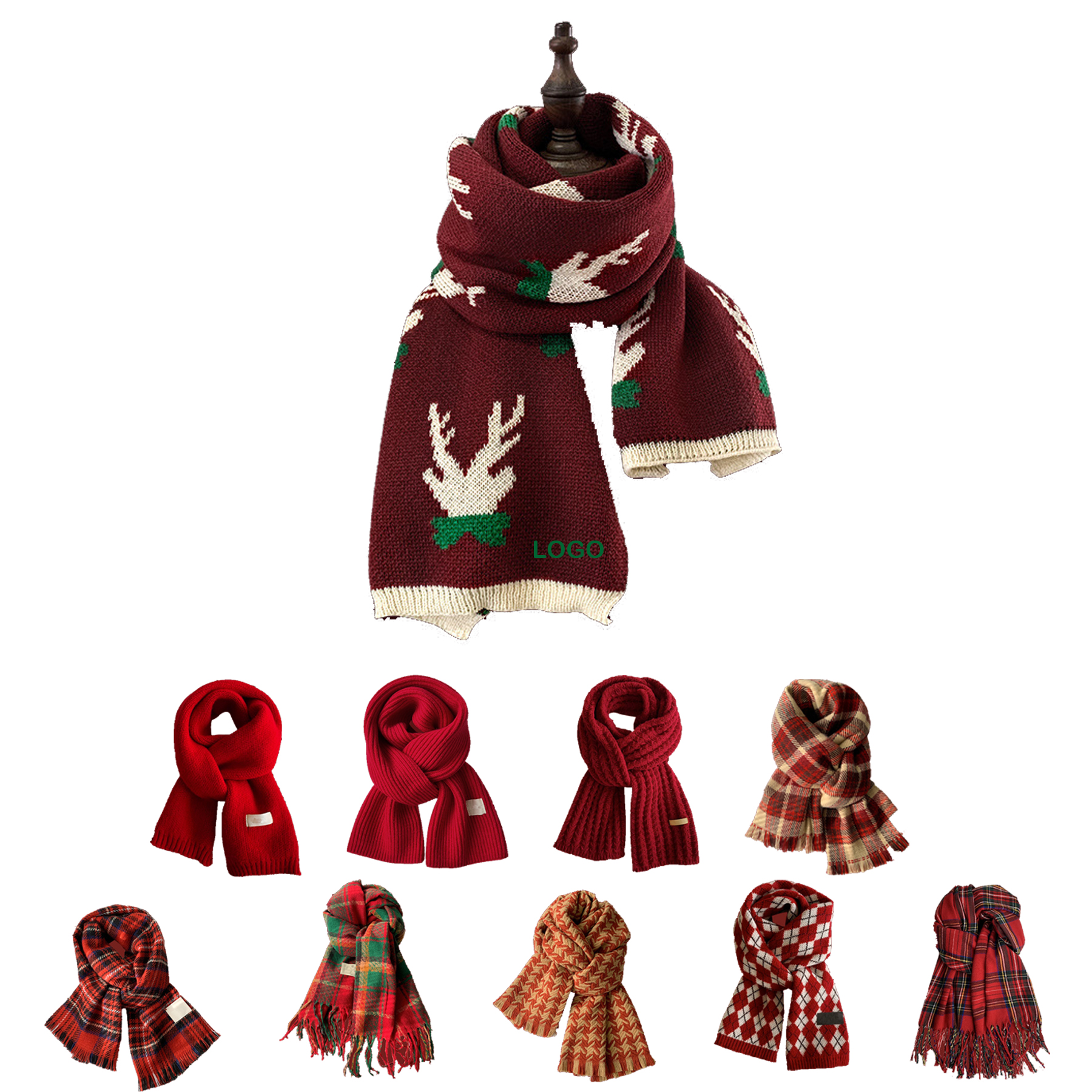 Braided Polyester Knitted Scarf