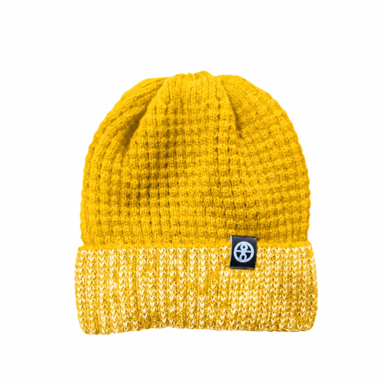 Knit Polyester Cuff Beanie Hat — Yellow