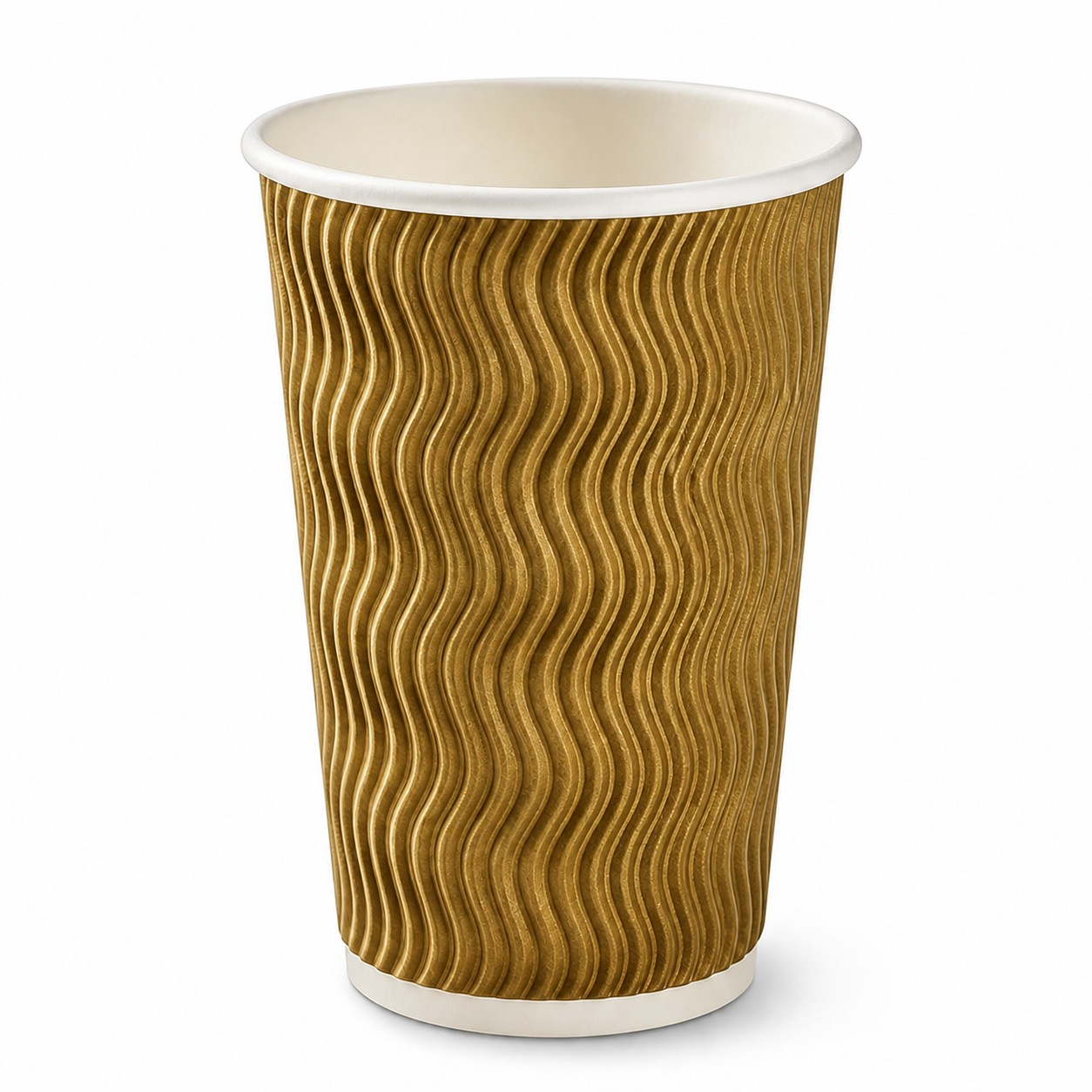 Insulated Ripple Paper Drink Cup — Bronze Gold