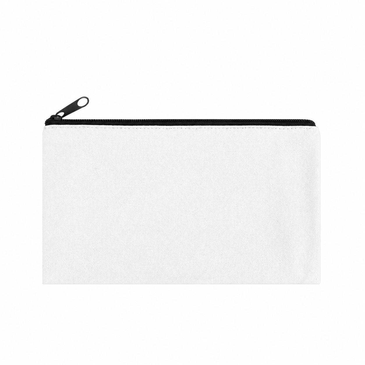 Zippered Storage Canvas Makeup Bag — White