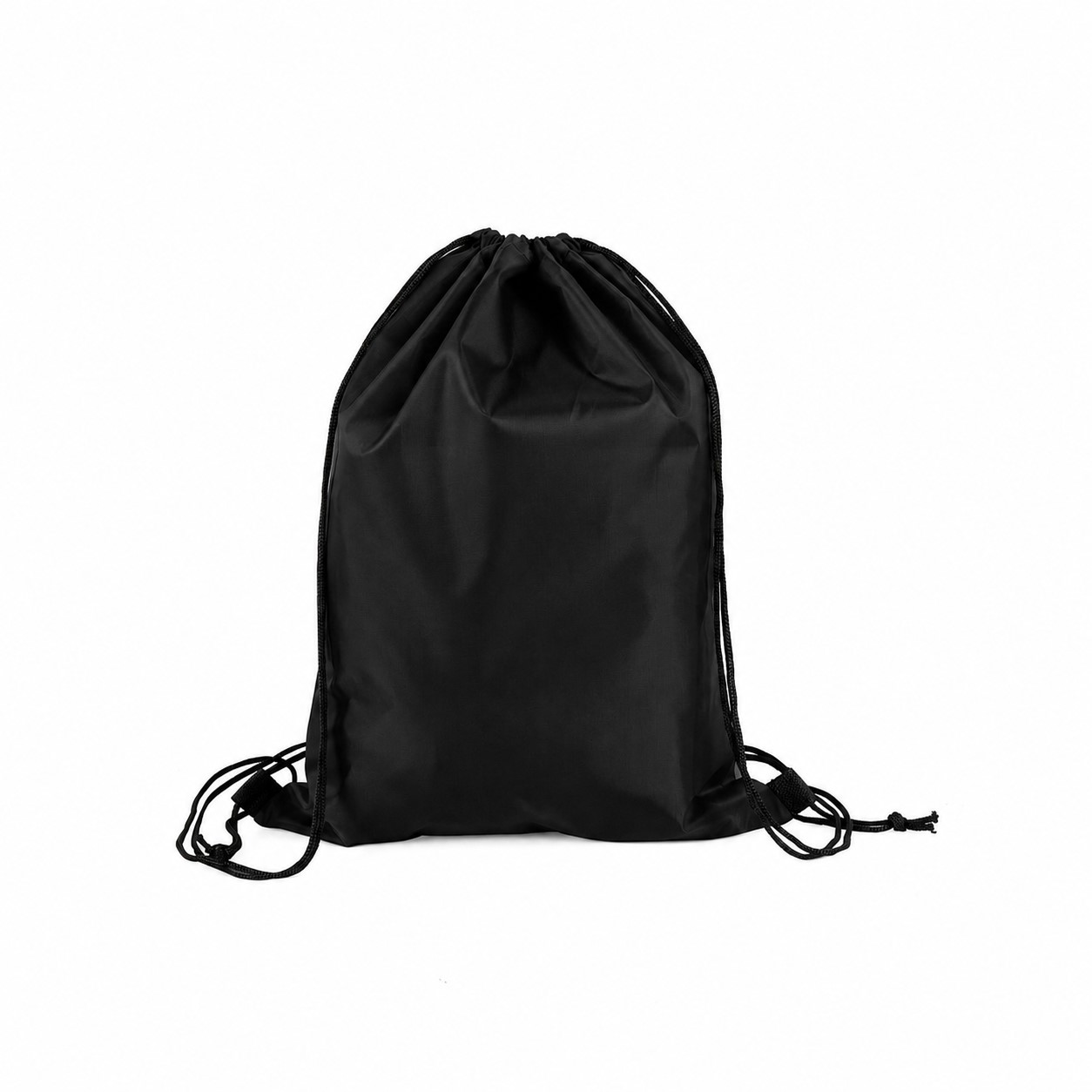 210D Polyester Drawcord Closure Drawstring Bag — Black