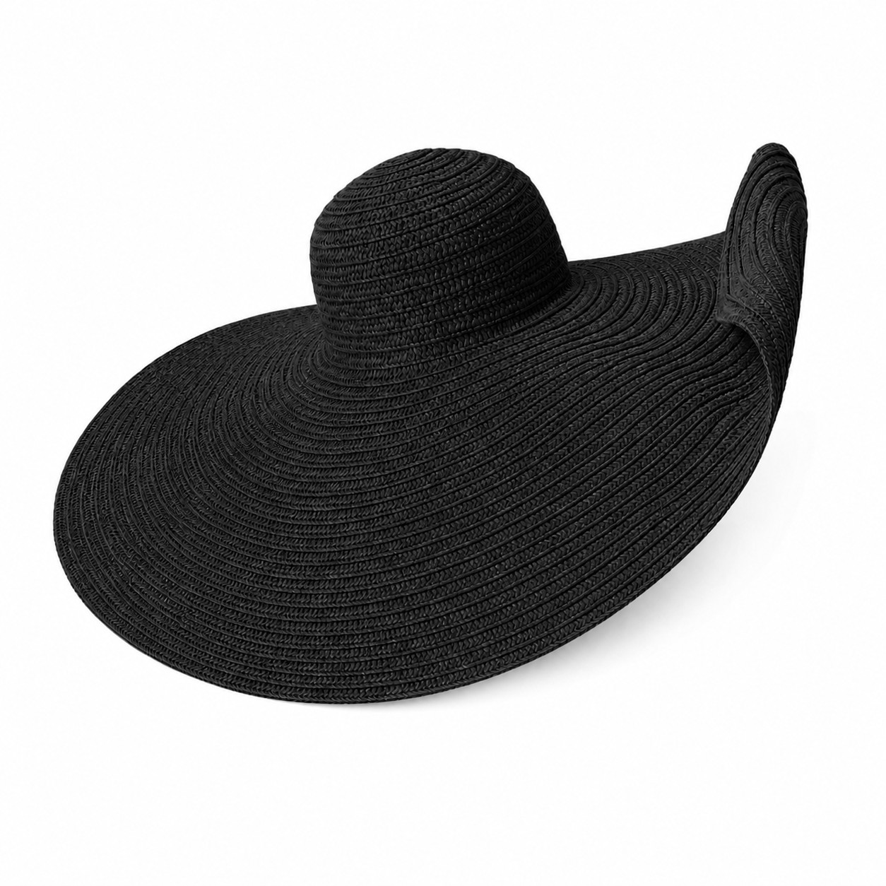 Straw Sun Hat — Black