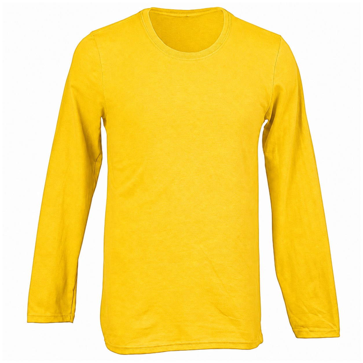 Ringspun Cotton Long Sleeve Crew Shirt — Yellow