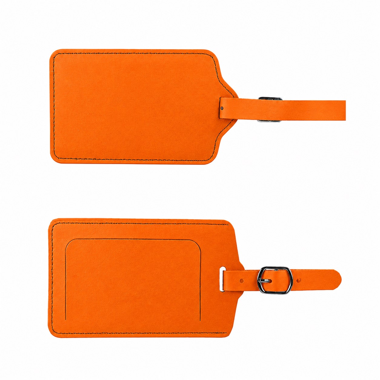 PU Leather Flip Luggage Tag — Orange