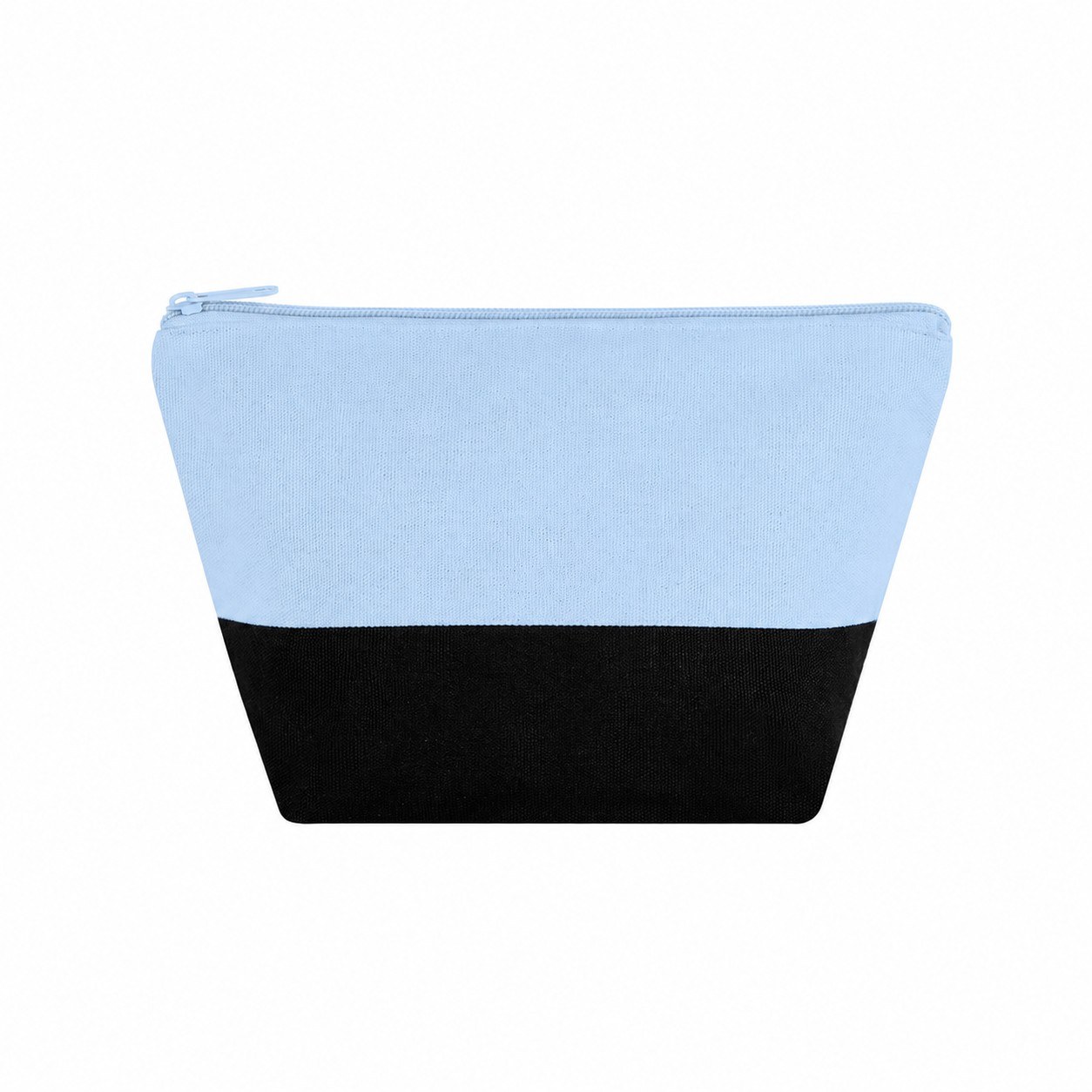 Canvas Zippered Storage Makeup Bag — Light Blue