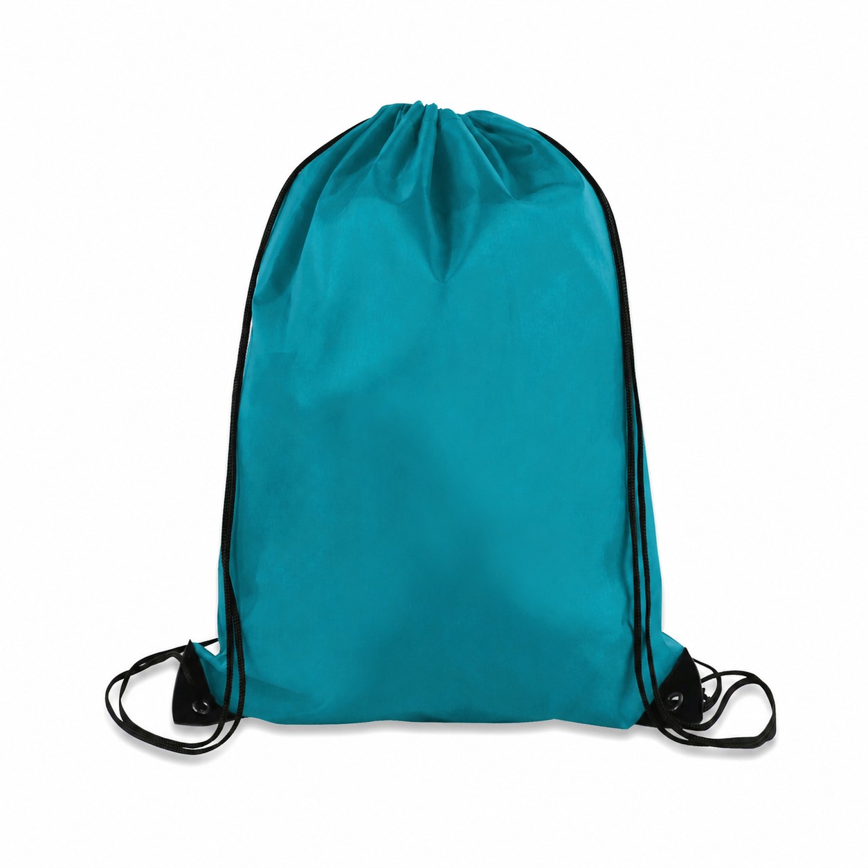 Metal Grommets 210D Polyester Drawstring Bag — Teal Blue