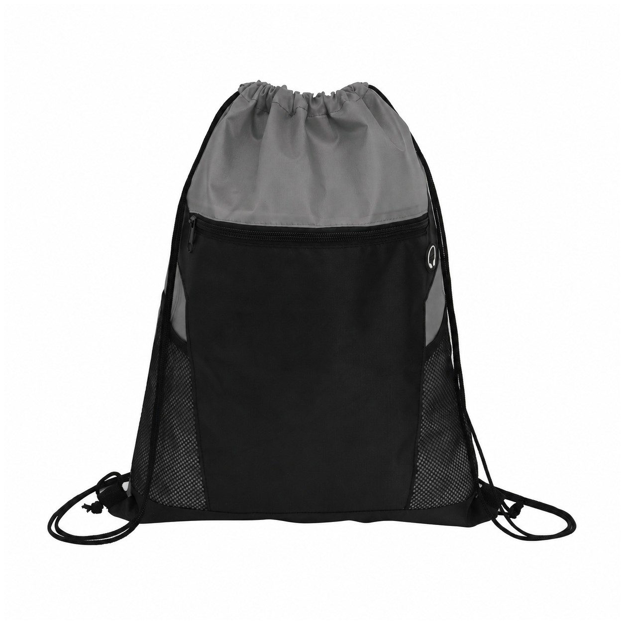 210D Polyester Orange Drawstring Bag — Gray