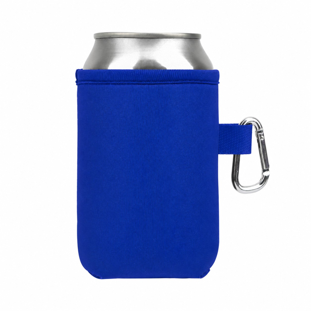 Neoprene Can Cooler With Carabiner — Royal Blue