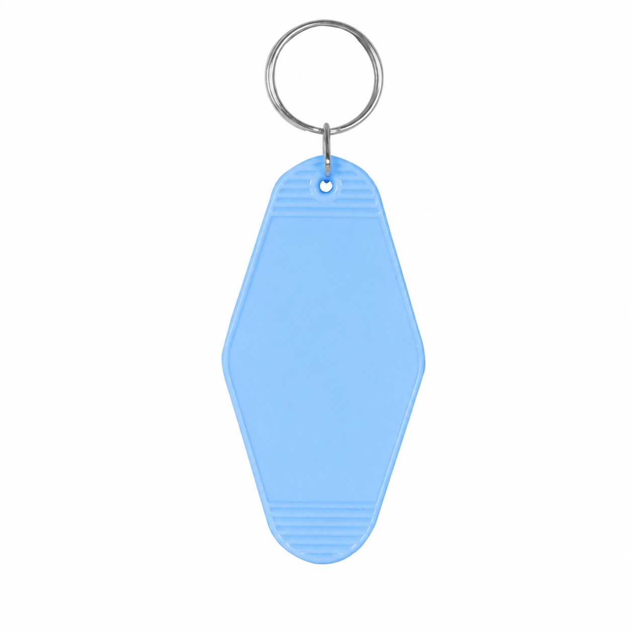 Plastic Motel Key Tag Ring — Light Blue