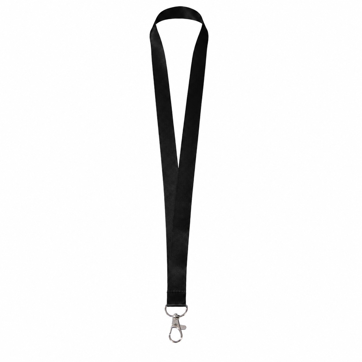 Polyester Lanyard With Attachment Options — Black