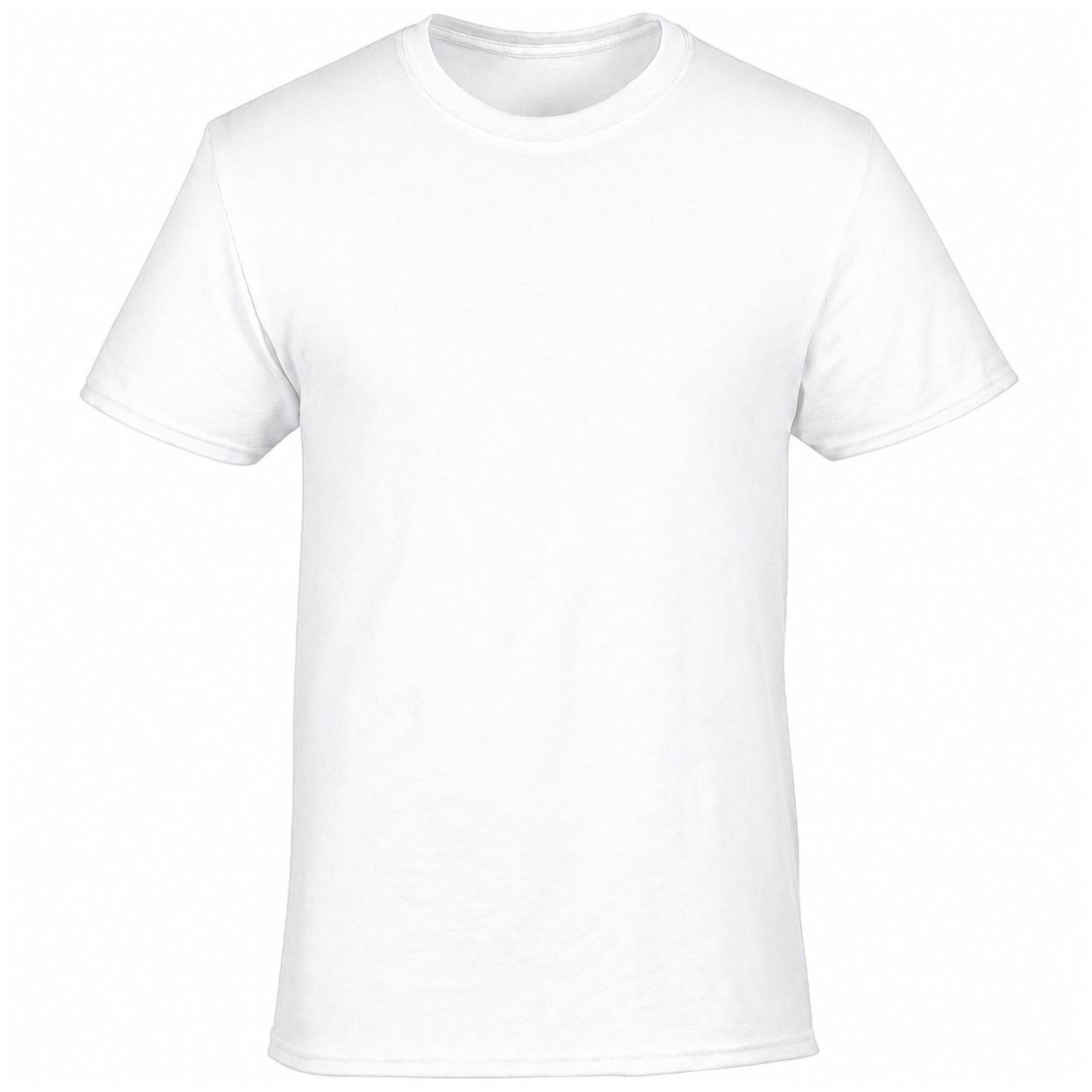Cotton Polyester Short Sleeve T Shirt — White