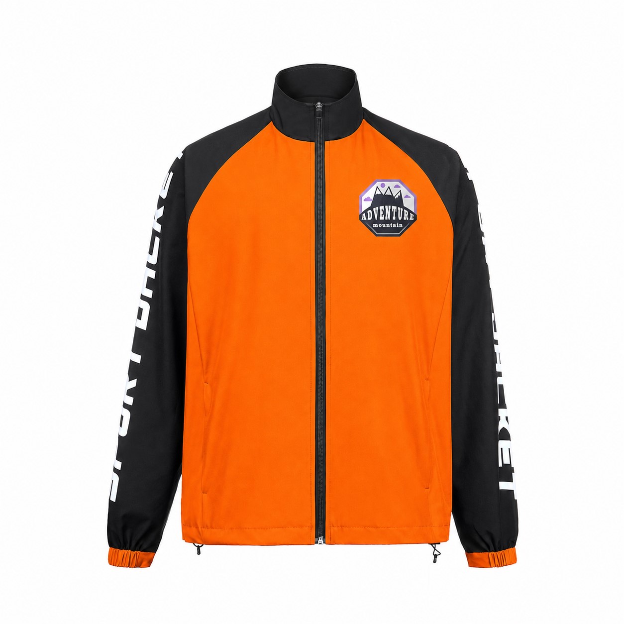 Lightweight Polyester Full-Zip Track Jacket — Orange