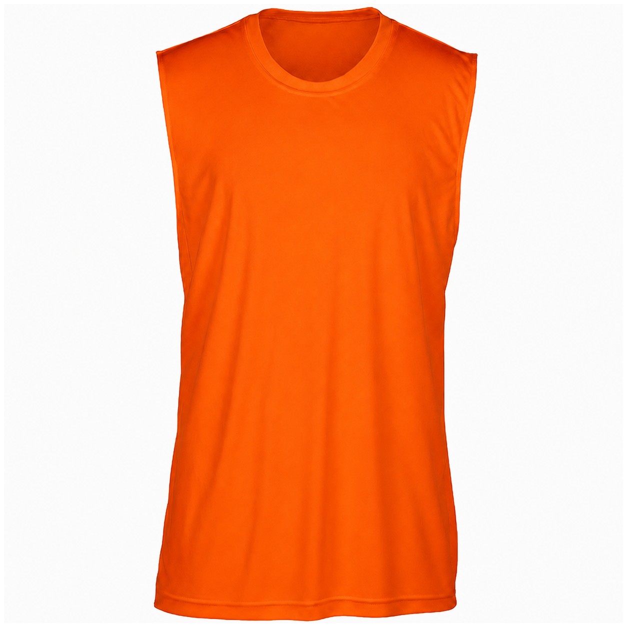 Sleeveless Polyester Performance Muscle Tank — Orange