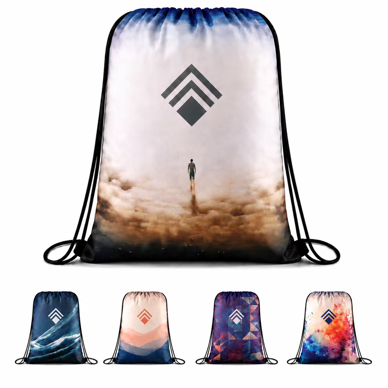 Full Color Polyester Drawstring Bag