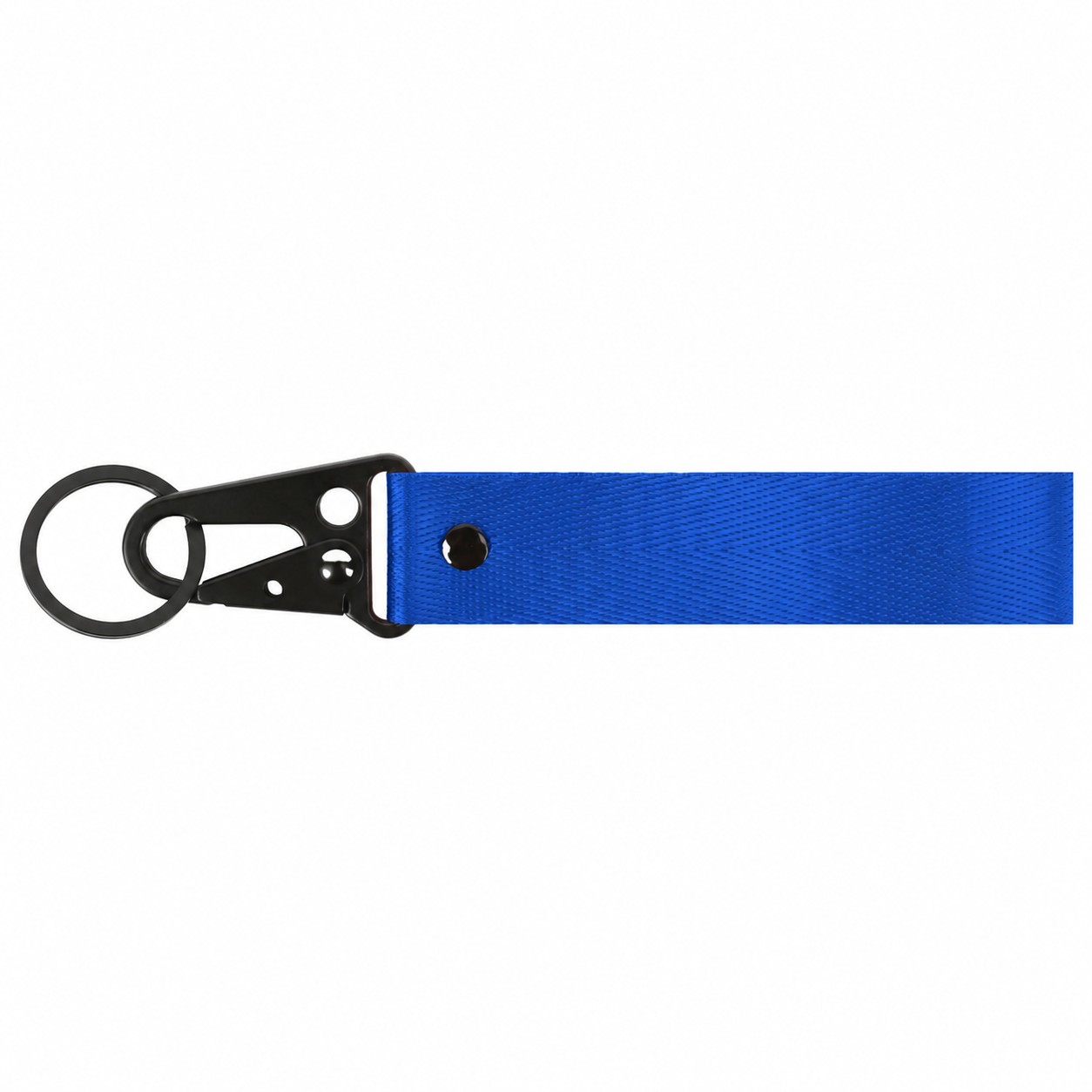 Wristlet Keychain With Black Buckle — Blue