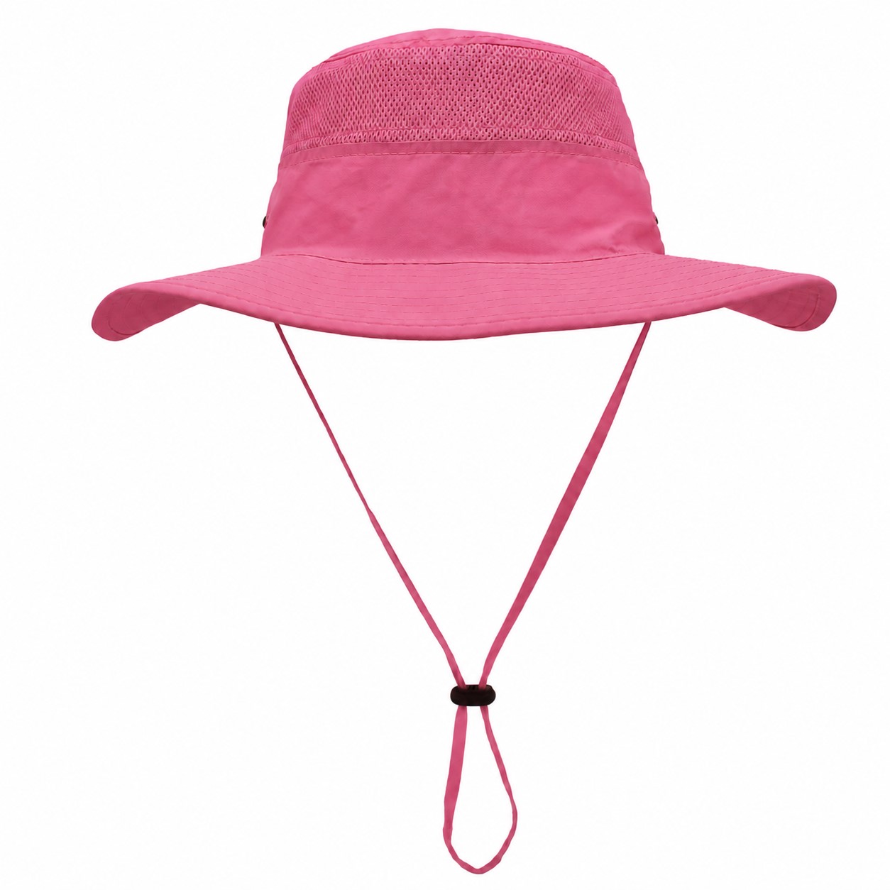 Polyester Wide Brim Safari Hat — Dark Pink