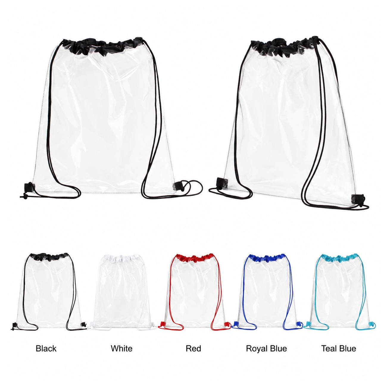 PVC Black Drawstring Bag