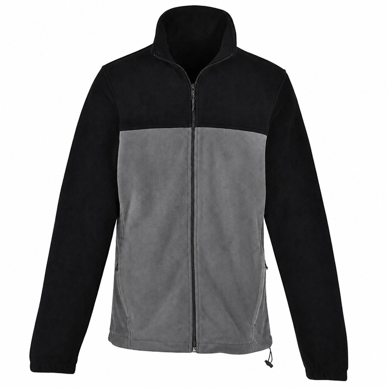 Polyester Full Zip Fleece Jacket — Gray