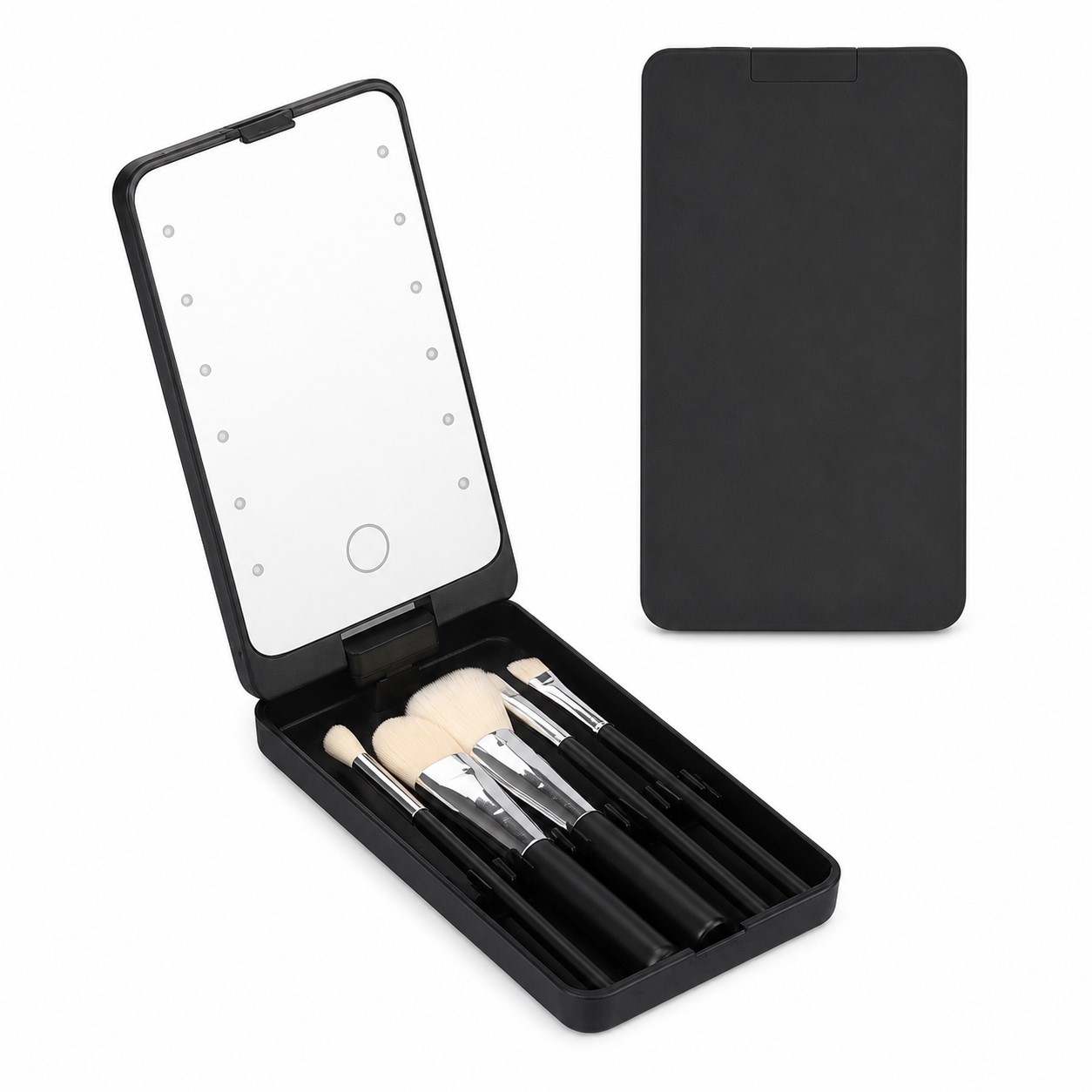 Swivel LED Beauty Mirror With Brush Kit — view 2