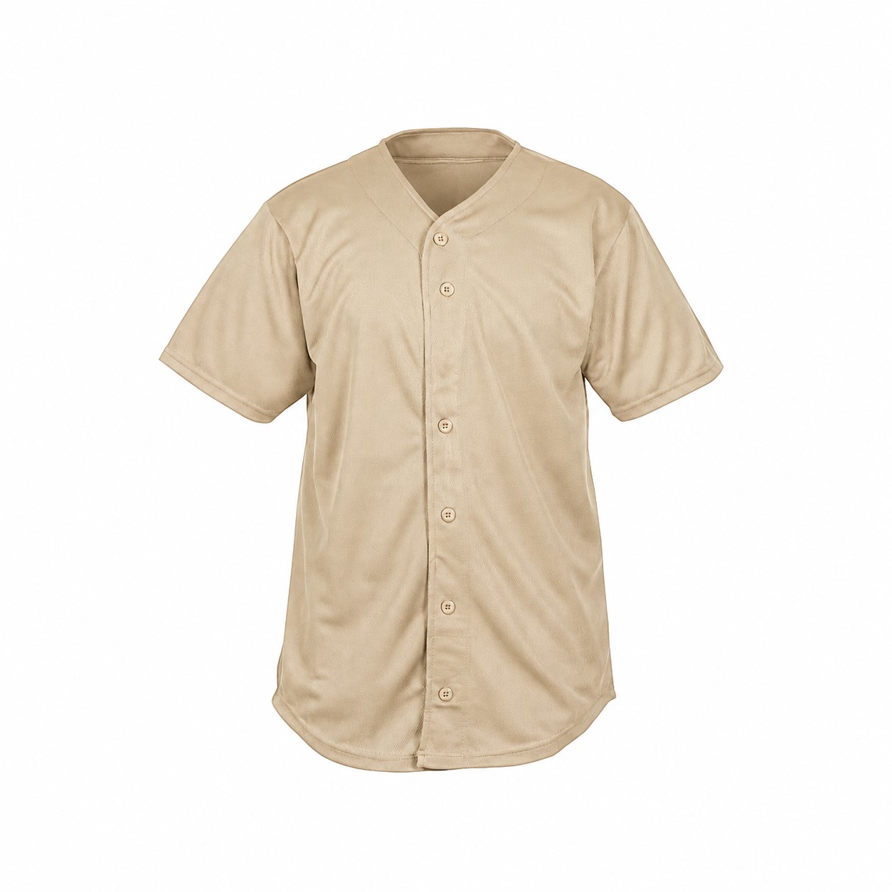 Mesh Full Button Baseball Jersey — Beige