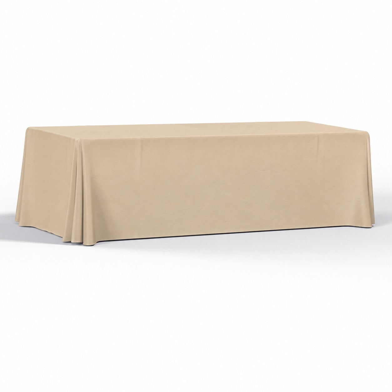 Four Side 8' Polyester Table Throw — Tan Beige