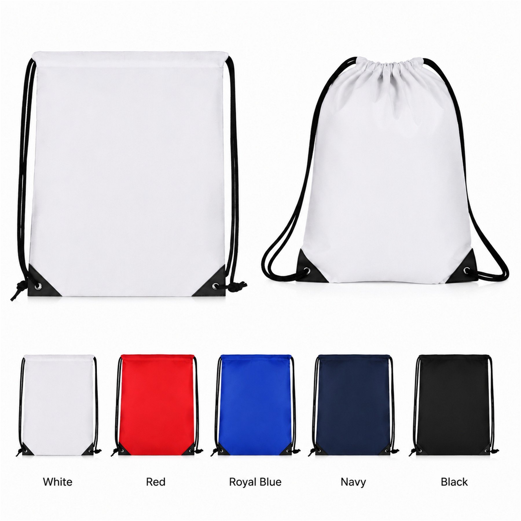 Metal Grommets Polyester Drawstring Bag