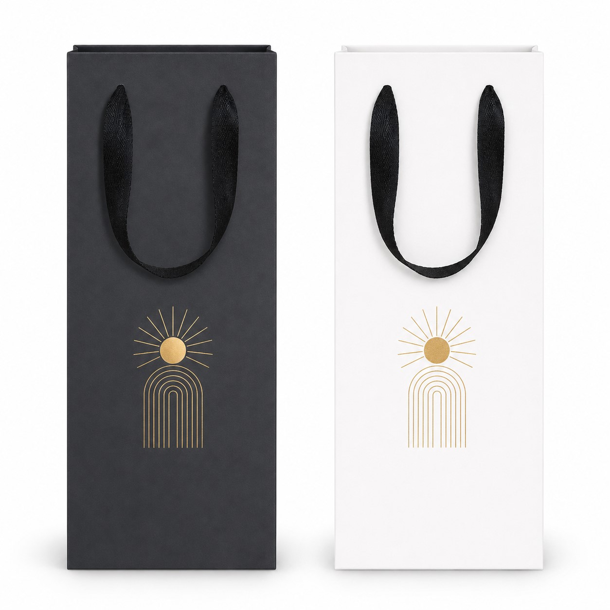 Tall Kraft Paper Wine Gift Bag