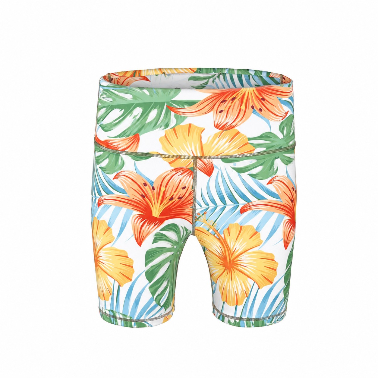 High Waist Yoga Shorts — White