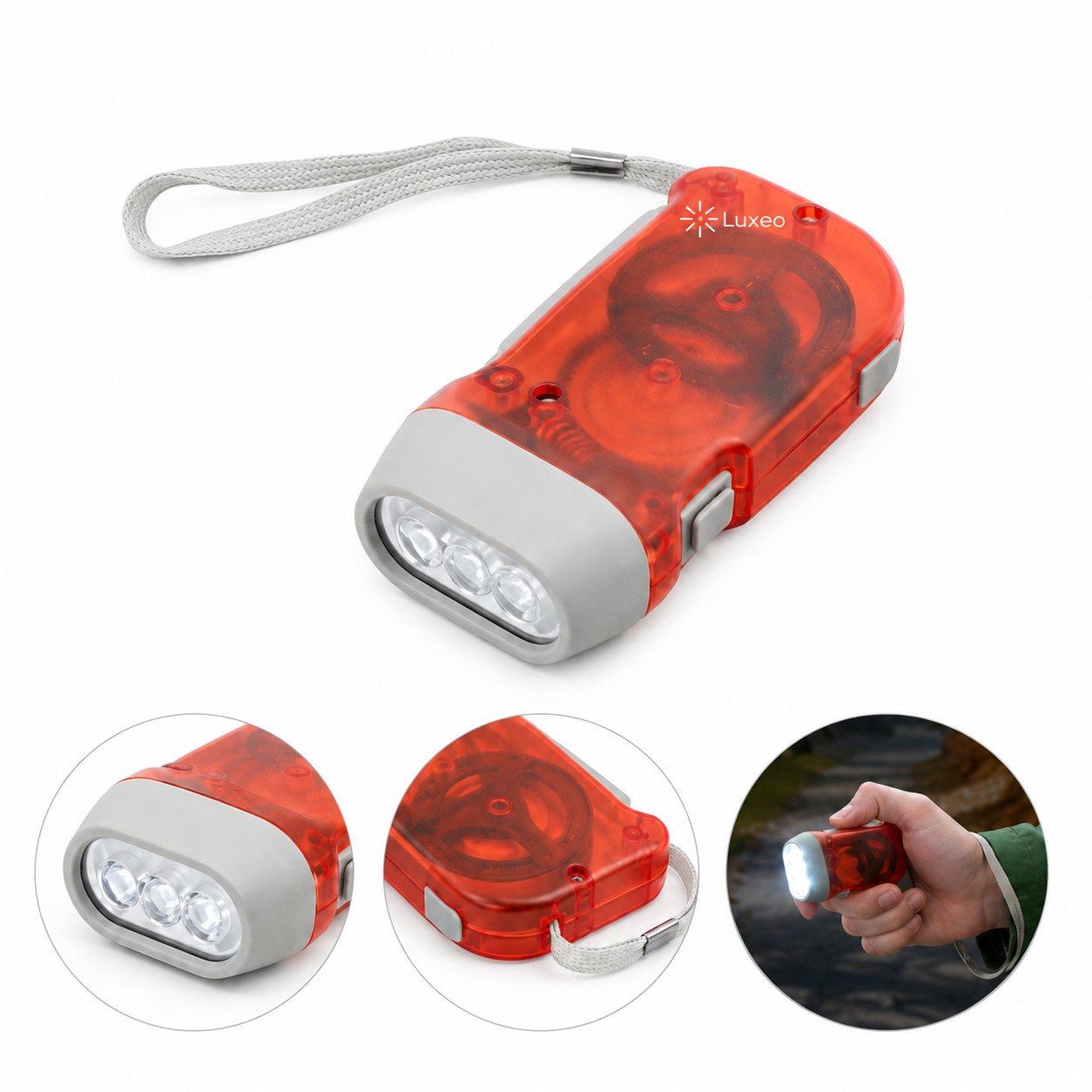Compact Hand Crank Emergency Flashlight