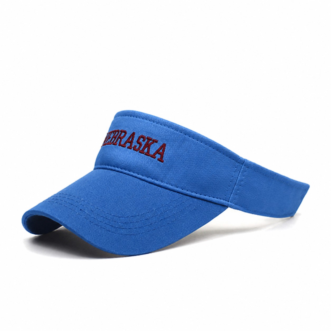 Cotton Open Top Visor Cap — Blue
