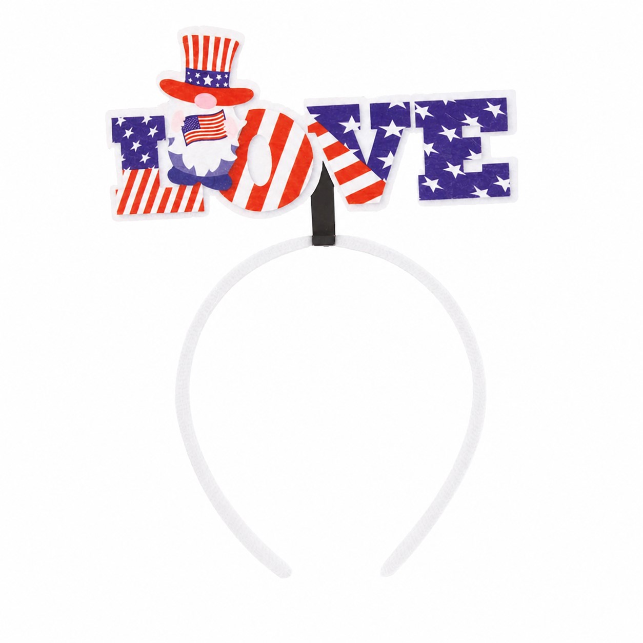 Flag Love Sign Hair Headband — White