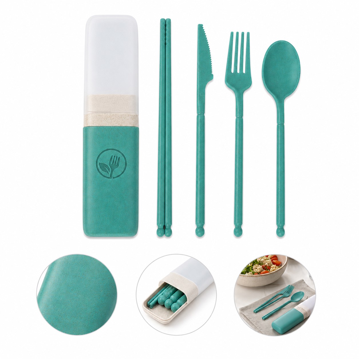 Portable Wheat Straw Cutlery Set