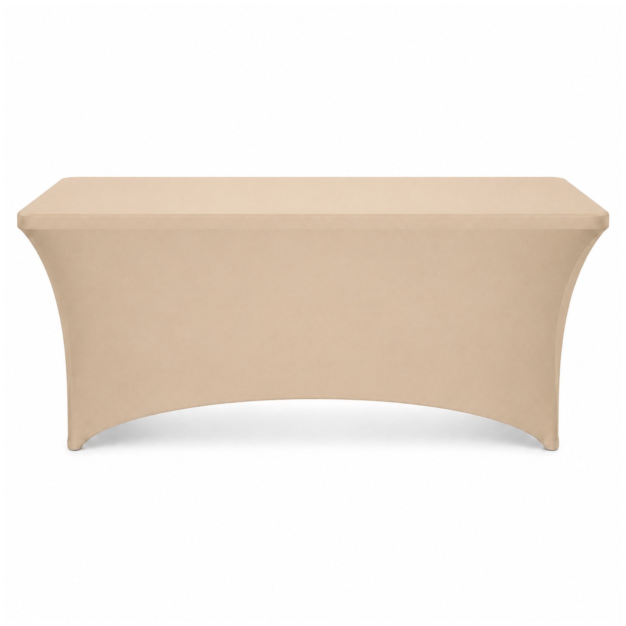 Four Foot Stretch Fitted Table Cover — Natural Beige