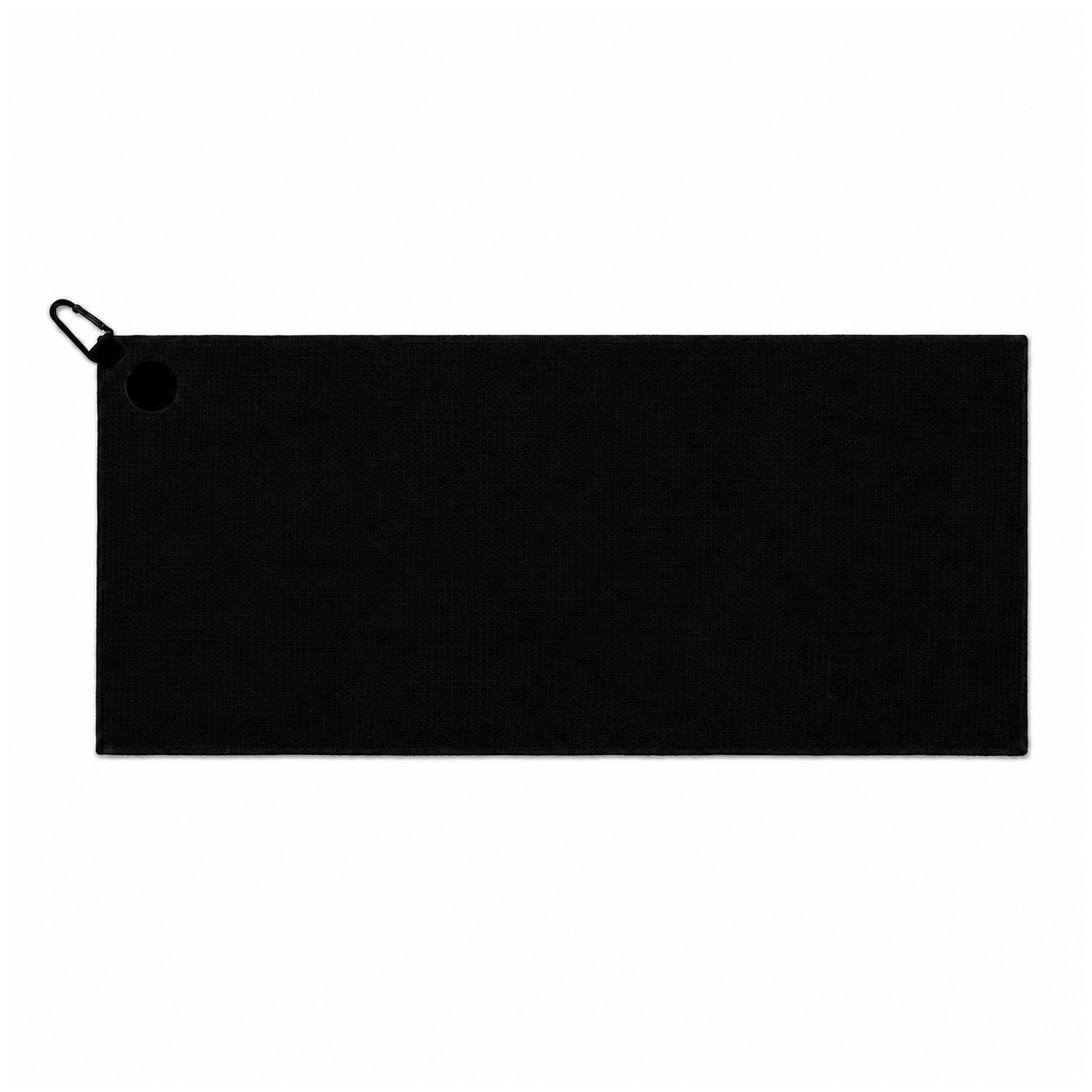 Waffle Polyester Magnetic Golf Towel — Black
