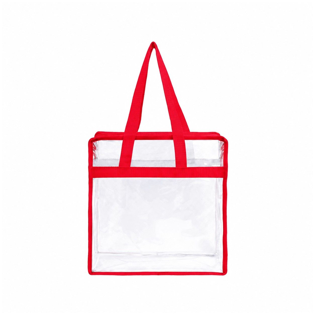 Stadium Clear Zipper Tote Bag — Red