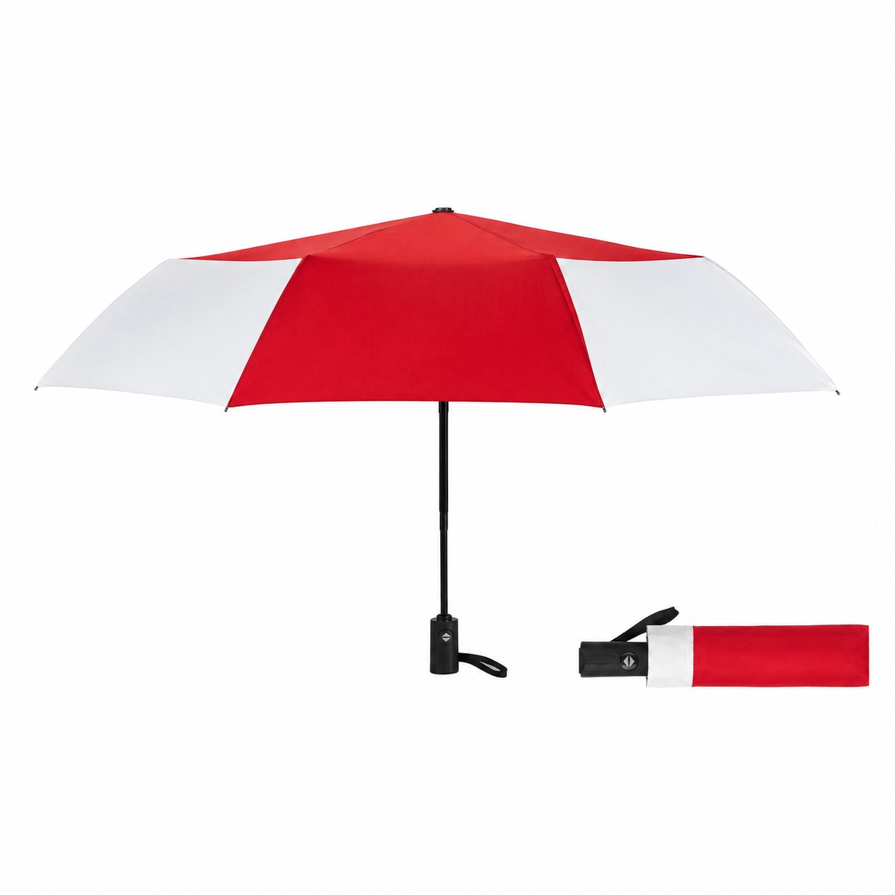 42" Automatic Compact Umbrella — White/Red