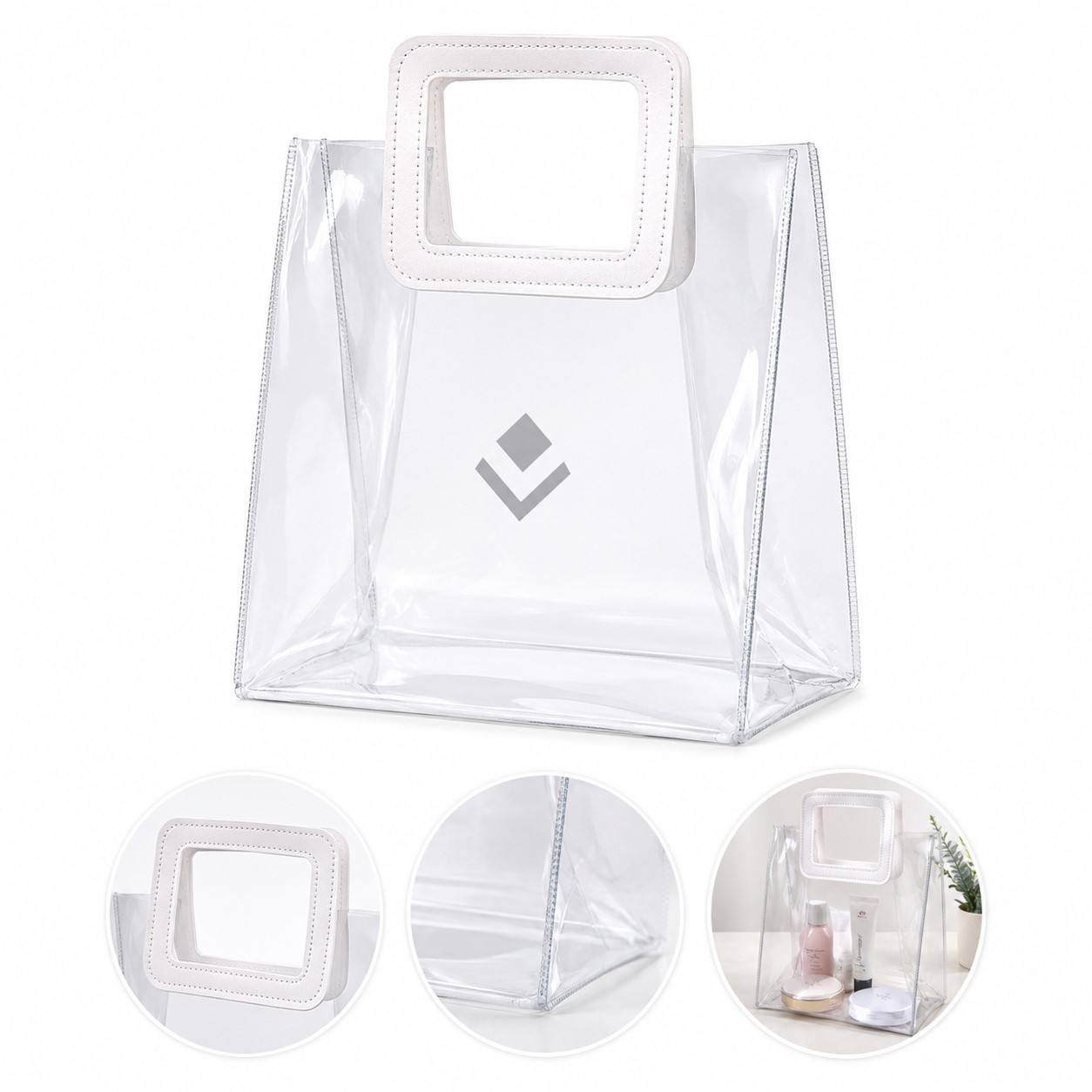 Clear PVC Tote With Square Handles