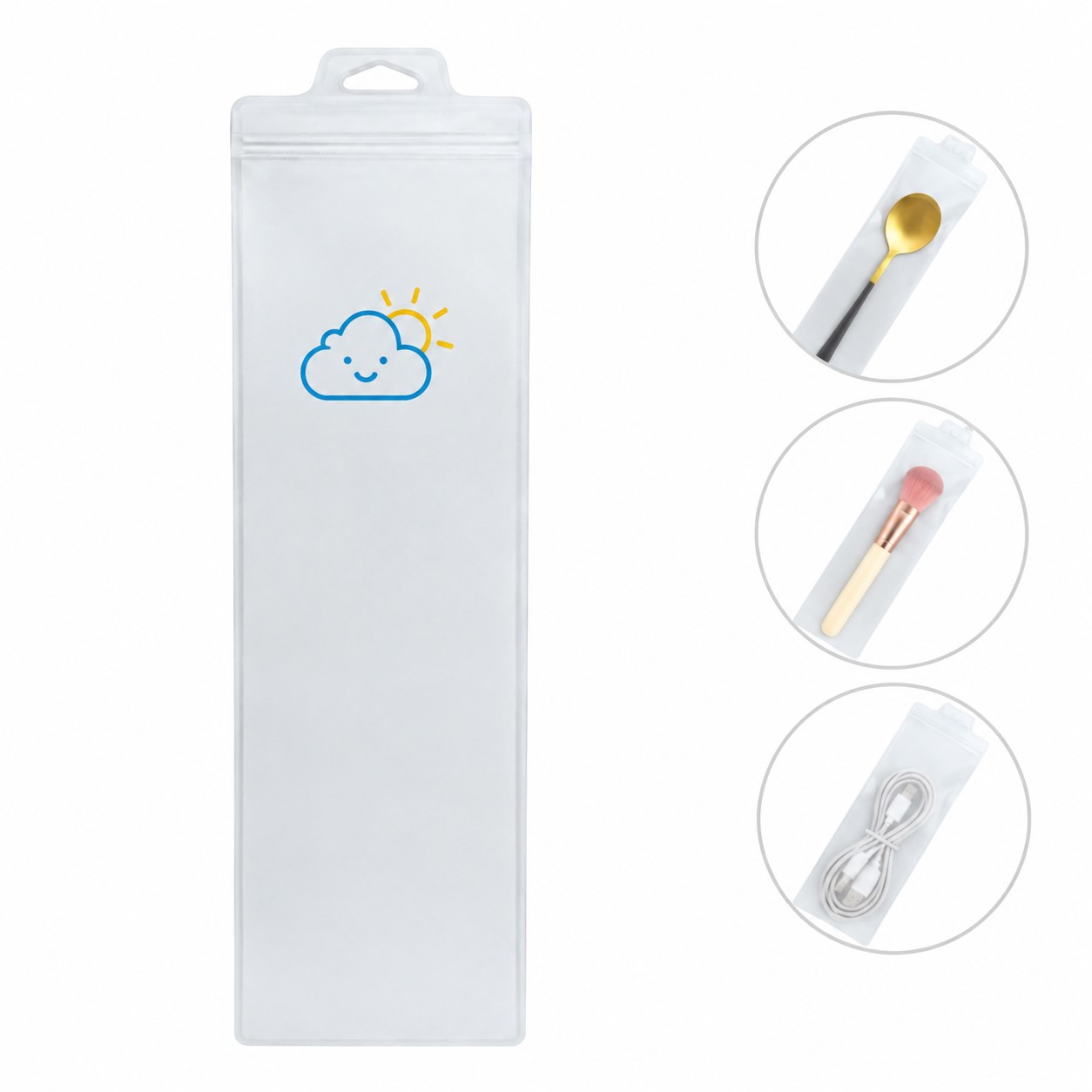 Slim Frosted PVC Snap Storage Bag