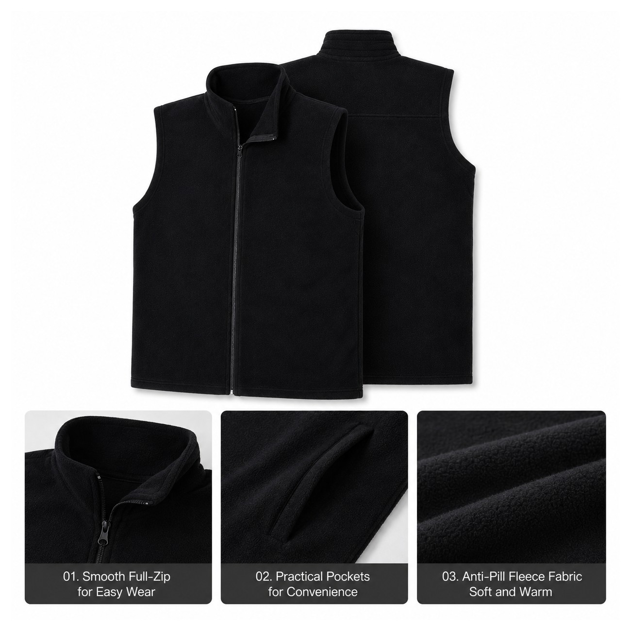 Anti-Pill Polar Fleece Vest
