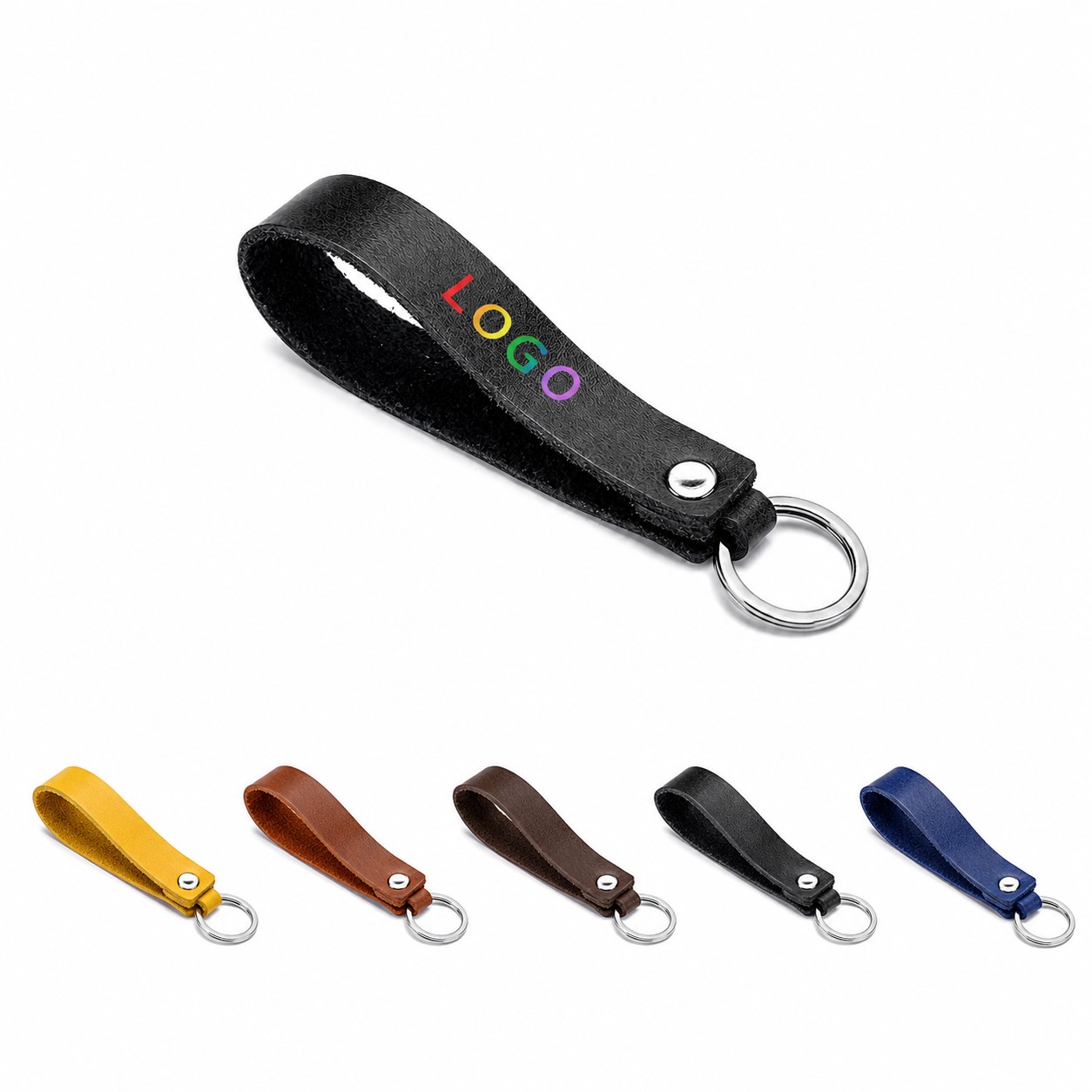 Genuine Leather Wrist Strap Keychain