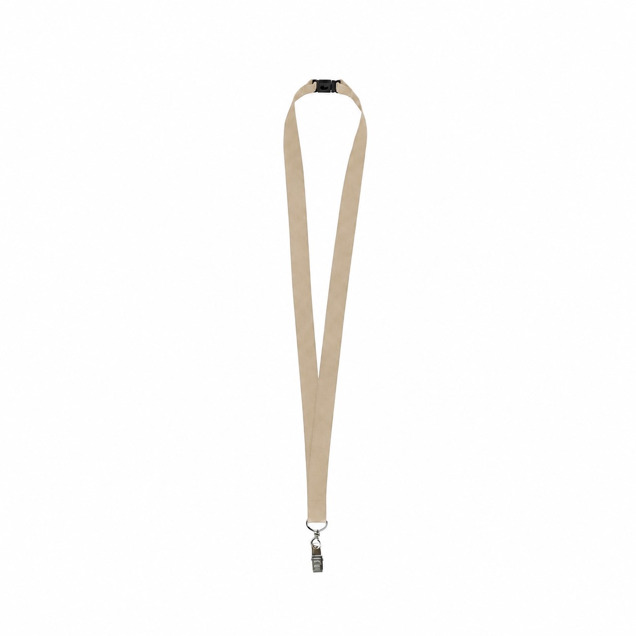 Rear Breakaway Bulldog Clip Lanyard — Tan Beige