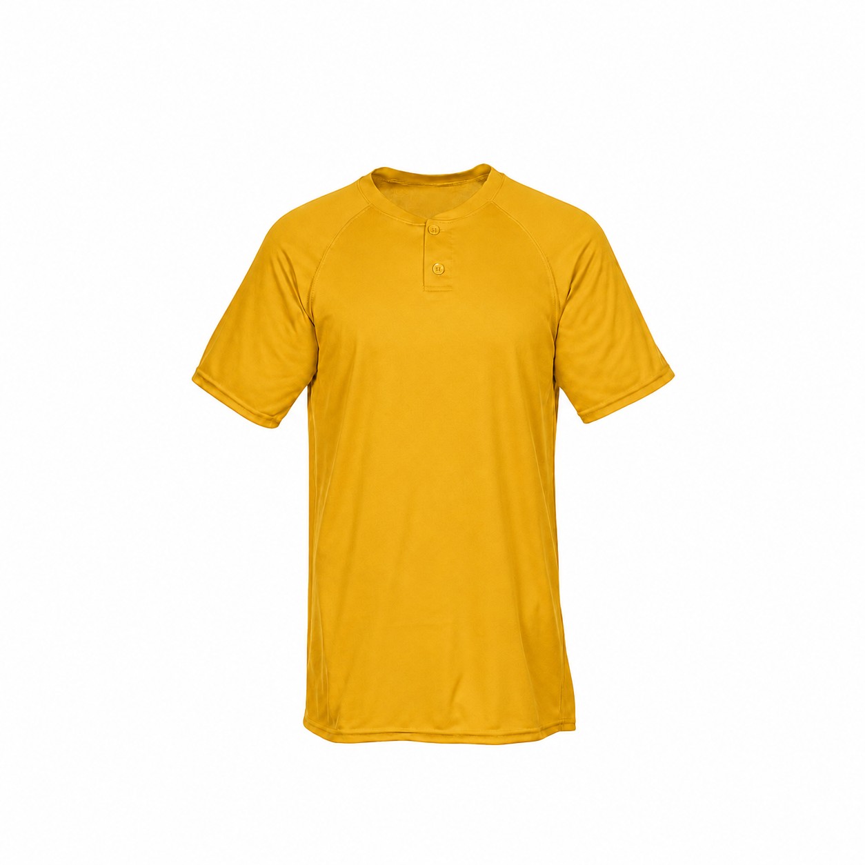 Polyester Two Button Baseball Jersey — Gold