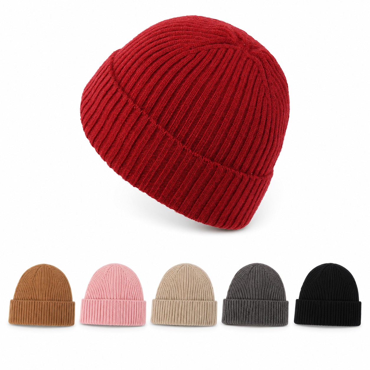 Cashmere Rib Knit Beanie